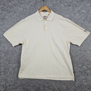 Callaway Golf Men's Ivory/Cream Polo‎ Shirt Size L 100% Cotton Preppy Activewear